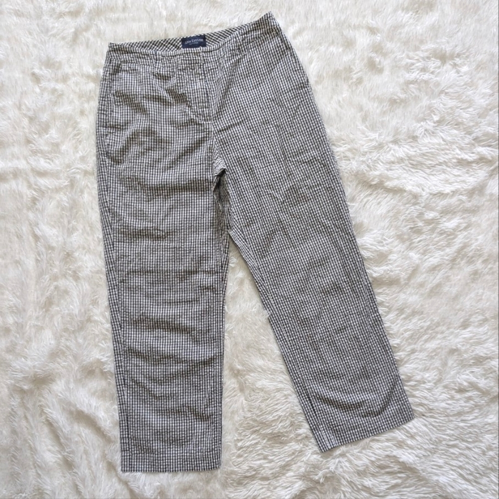 Y2K Ann Taylor Gingham Plaid 100% Cotton Navy & White High Rise Pants